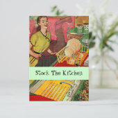 Retro Kitchen is de keukenuitnodiging voor de keuk Kaart (Staand voorkant)