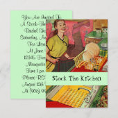 Retro Kitchen is de keukenuitnodiging voor de keuk Kaart (Voorkant / Achterkant)