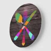 Retro Kitchen Koken op hout Grote Klok (Hoek)