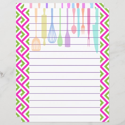 Retro Kitchen Koking Utils Zigzag Chevron (Voorkant / Achterkant)