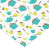 Retro Kitchen Kooking Pan Teapot Patroon Tafelkleed (Gekanteld)