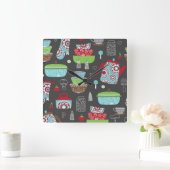 Retro Kitchen met een wandklok (Huis)