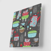 Retro Kitchen met een wandklok (Hoek)