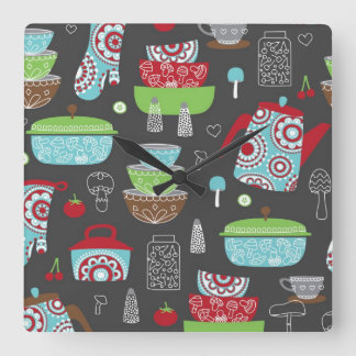 Retro Kitchen met een wandklok