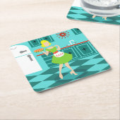 Retro Kitchen Paper-Onderzetters Kartonnen Onderzetters (Schuin)