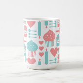 Retro Kitchen Pink & Turquoise & Cupcakes Mok (Center)