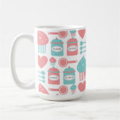 Retro Kitchen Pink & Turquoise & Cupcakes Mok (Links)
