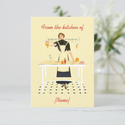 Retro Kitchen Recipe Kaart (Staand voorkant)