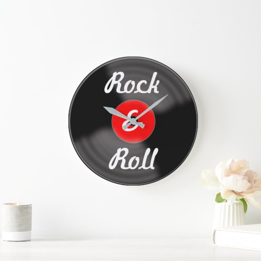 Retro Kitchen Rock en Roll Red Record wandklok (Huis)