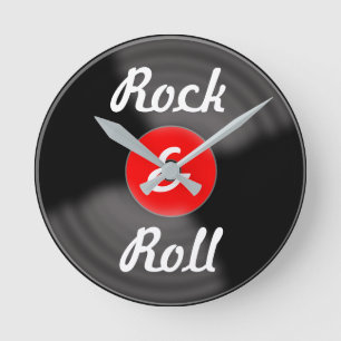 Retro Kitchen Rock en Roll Red Record wandklok