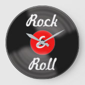 Retro Kitchen Rock en Roll Red Record wandklok (Voorkant)
