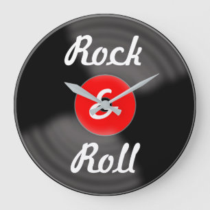 Retro Kitchen Rock en Roll Red Record wandklok