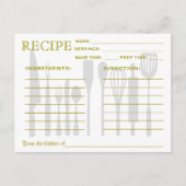 Retro Kitchen Tools Recipe Kaart Colorful Striped (Voorkant)