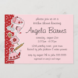 Retro Kitchen Wedding Shower-uitnodigingen Kaart