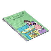 Retro Kitchen Wife Recipe Cookbook Green Geometric Notitieboek (Rechterzijde)