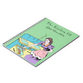 Retro Kitchen Wife Recipe Cookbook Green Geometric Notitieboek (Linkerzijde)