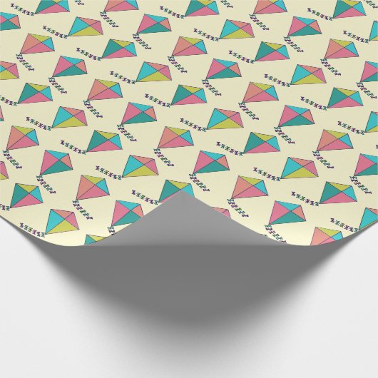 Retro Kite Pattern Cadeaupapier (Hoek)