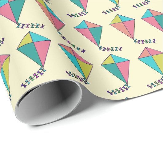 Retro Kite Pattern Cadeaupapier (Rol Hoek)