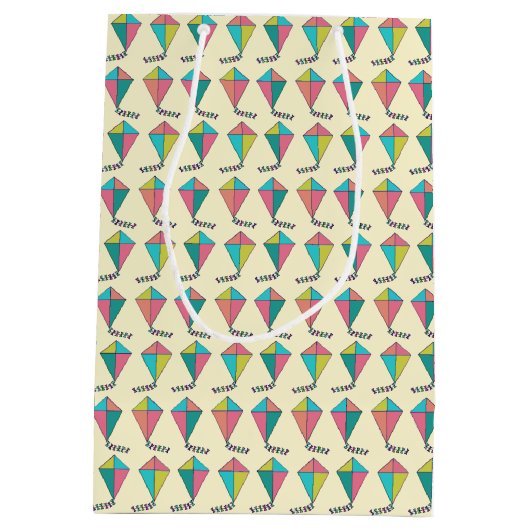 Retro Kite Pattern Medium Cadeauzakje (Achterkant)
