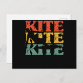 Retro Kite Surfende windenergie Briefkaart (Voorkant / Achterkant)