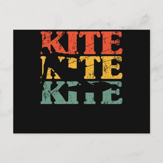 Retro Kite Surfende windenergie Briefkaart (Voorkant)