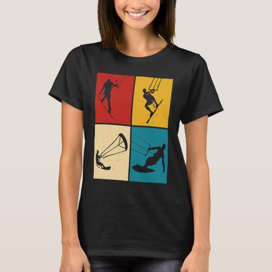 Retro Kitesurf  Kiteboarding T-shirt (Voorkant)