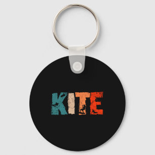 Retro Kitesurfen Design Met Kitesilhouet Kit Sleutelhanger