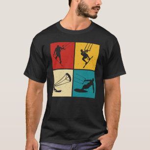 Retro Kitesurfen Kiteboarden T-shirt