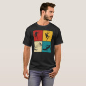 Retro Kitesurfen Kiteboarden T-shirt (Voorkant volledig)