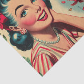 Retro Kitsch 1950s meisje illustratie Tissuepapier (Detail)