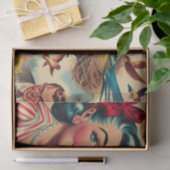 Retro Kitsch 1950s meisje illustratie Tissuepapier (Geschenk)