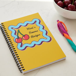 Retro Kitsch 70s Cherry Moms Famous Recipes Book Notitieboek