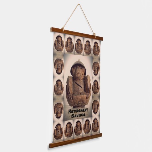 Retro Kitsch Carved Coconut Monkey Bank Hangend Wandkleed (Gebogen)