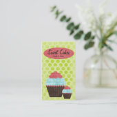 Retro Kitsch Cupcake #1 Visitekaartjes (Staand voorkant)