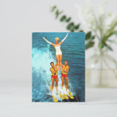  Retro Kitsch dameskiers Briefkaart (Staand voorkant)