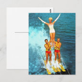  Retro Kitsch dameskiers Briefkaart (Voorkant / Achterkant)