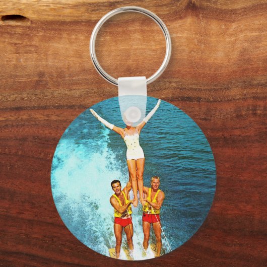 Retro Kitsch dameskiers Sleutelhanger (Voorkant)