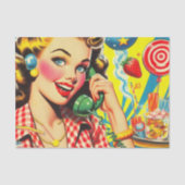 Retro Kitsch Pin Up Tissuepapier (Voorkant)