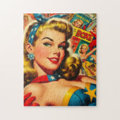 Retro Kitsch Pulp Pin-up Collage Legpuzzel (Verticaal)