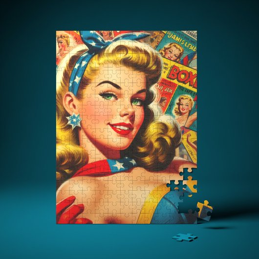 Retro Kitsch Pulp Pin-up Collage Legpuzzel