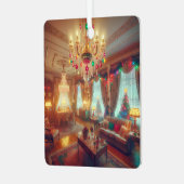 Retro Kitsch Retro Kerstmis gepersonaliseerd Metalen Ornament (Voorkant links)