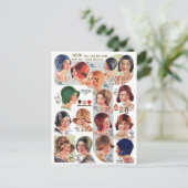  Retro Kitsch Vrouwen 20s Vrouwen Petten Ad Briefkaart (Staand voorkant)