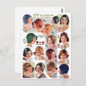  Retro Kitsch Vrouwen 20s Vrouwen Petten Ad Briefkaart (Voorkant / Achterkant)