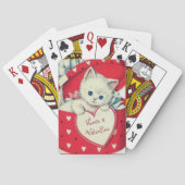 Retro  kitten in Petten doos Valentijnsdag Pokerkaarten (Achterkant)