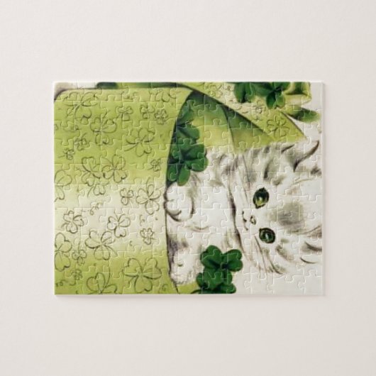 Retro Kitten Saint Patrick's Day Legpuzzel (Horizontaal)