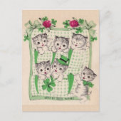  Retro Kittens Saint Patrick's Day Briefkaart (Voorkant)