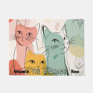 Retro Kitties Kat Moeder Vader Huisdecoratie Water Deurmat