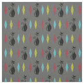 Retro Kitty Cats Cute  Mod's van 1960 Stof (Swatch)