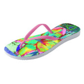 Retro kiwi limoen tropische lendemiedop teenslippers (Schuin)