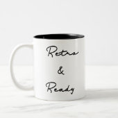 Retro & klaar  offerte tweekleurige koffiemok (Links)